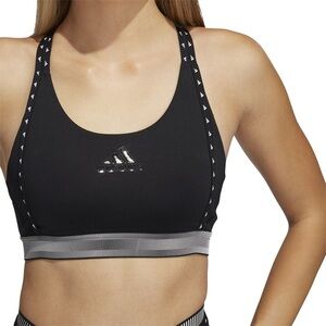 adidas Women's Black Sports Bra with Gray Trim